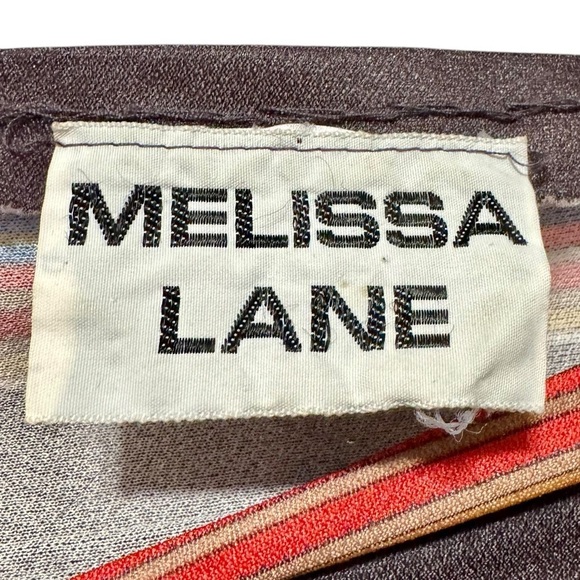 VINTAGE MELISSA LANE Paisley Vintage 70s Style Puff Shoulder Boatneck Dress - Picture 8 of 8